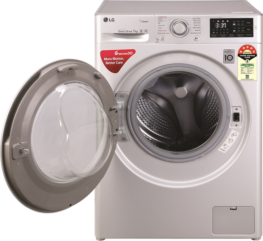 LG 7 kg with Steam inverter Fully Automatic Front Load Washing Machine with In built Heater Silver Price in India Buy LG 7 kg with Steam inverter Fully Automatic Front Load Washing Machine with In bui...