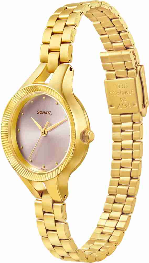 Sonata watch golden discount colour