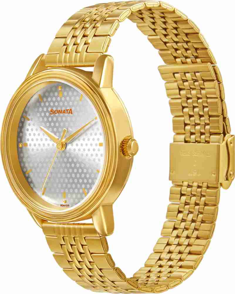 Sonata golden ladies discount watch