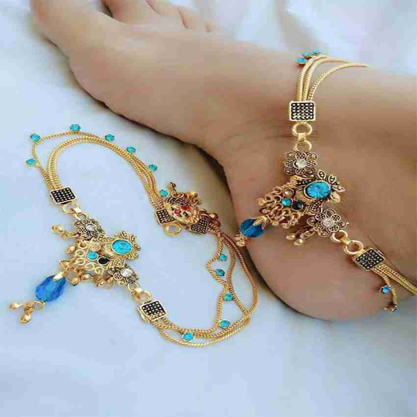Blue stone hot sale anklet