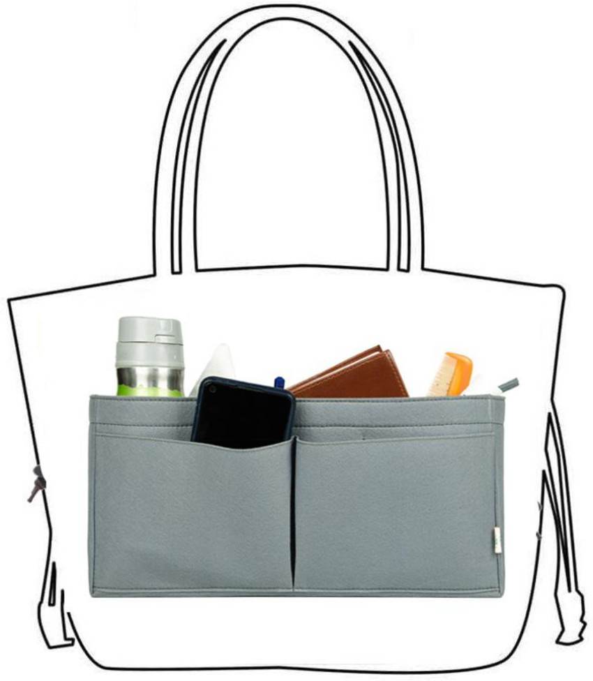 OON Bag Insert Felt Women Purse & Tote Bag in Handbag  Organizer Medium Size with Multi Pocket for Utility Grey Multipurpose Bag -  Multipurpose Bag
