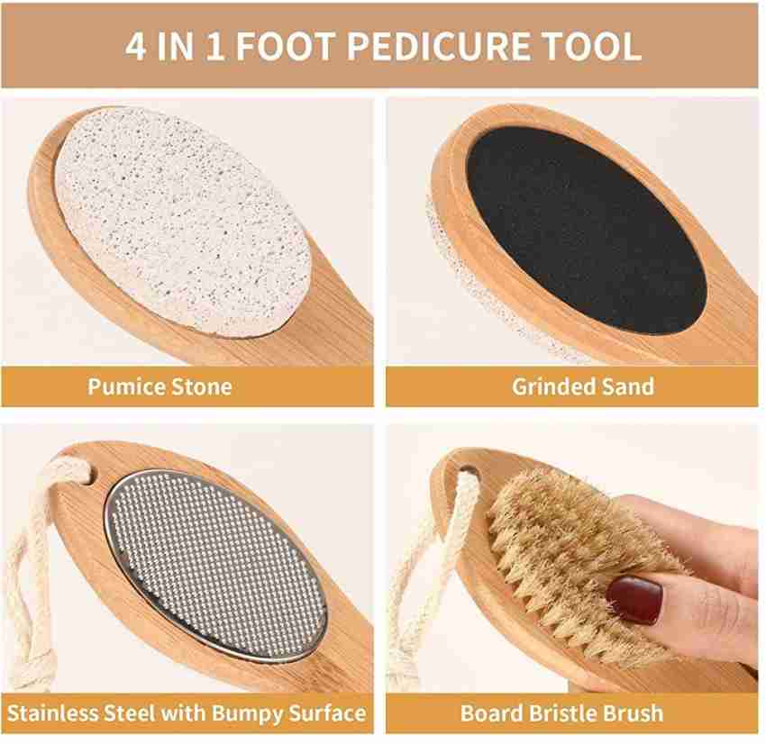 Foot Brush - 4 in 1 Brush, Foot Rasp, Pumice Stone & Foot File