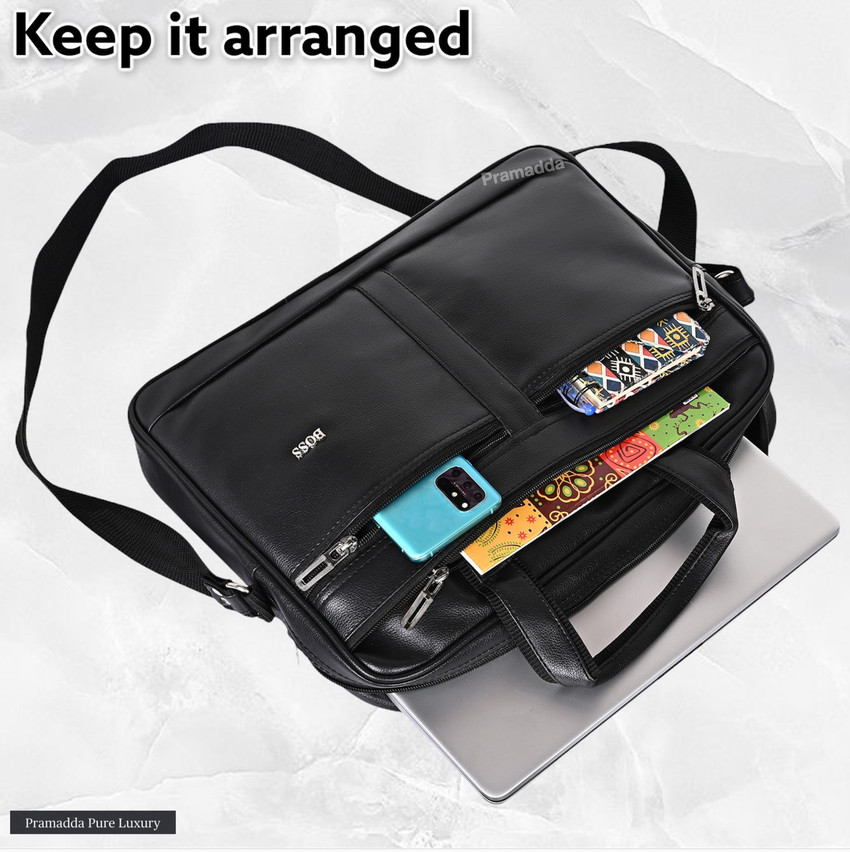 Mens faux 2025 leather messenger bag