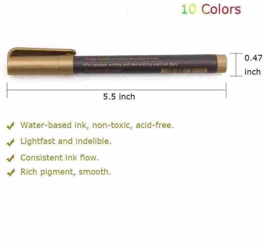 STA 8151 Metallic Marker Pens 10 Colors for Scrapbooking Crafts Rock  Painting Metal Ceramic Glass