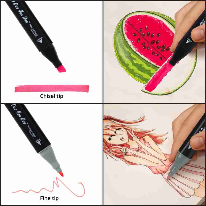 Cheap Dual Tip Acrylic Marker Pens 12 24 36 Colors Fine Round Head Soft  Brush Head Art Supplies for Artist Drawing Manga Design