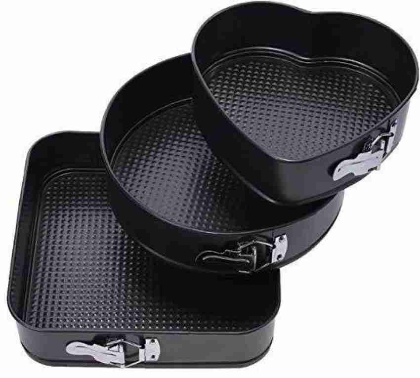 3 Pcs/Set Non-Stick Springform Cake Pan Metal Baking Cake Mold With  Removable Bottom Round Heart Square Shapes Bakeware Pan