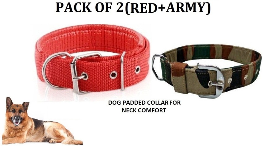 Hachiko Pack Of 2 Army Red Dog Collar