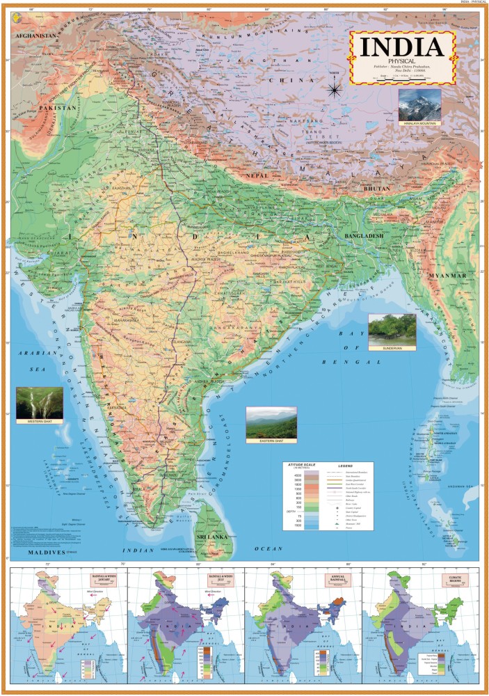 (COMBO OF 6 MAPS/CHARTS) INDIAN Constitution Map & History of India Map  With India & World Map (Both Political & Physical)| Set Of 6| Map Size (40  *