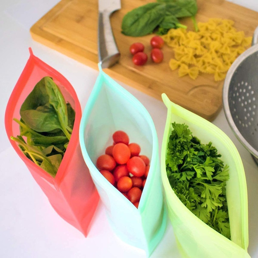 1000ml Silicone Food Storage Bag Container For Fridge Ziplock Bags For  Fridge Vegetables Zip Pouches