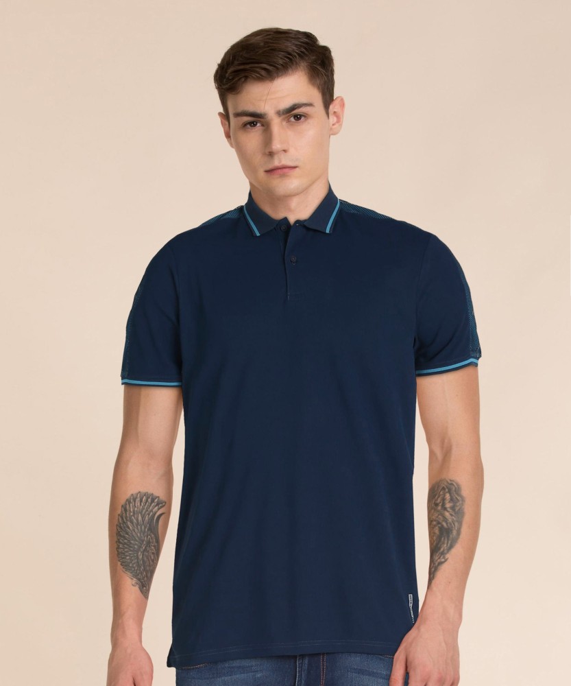 LOUIS PHILIPPE Solid Men Polo Neck Dark Blue T-Shirt - Buy LOUIS PHILIPPE  Solid Men Polo Neck Dark Blue T-Shirt Online at Best Prices in India