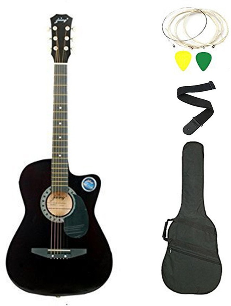 JIXING DD 380C BLK Acoustic Guitar Linden Wood Maple Right Hand Orientation