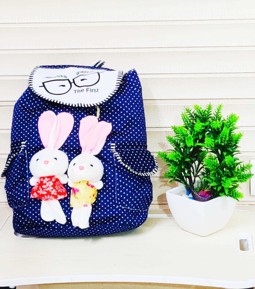 Mini Cartoon Rabbit Decor Classic Backpack Cute School Bag For