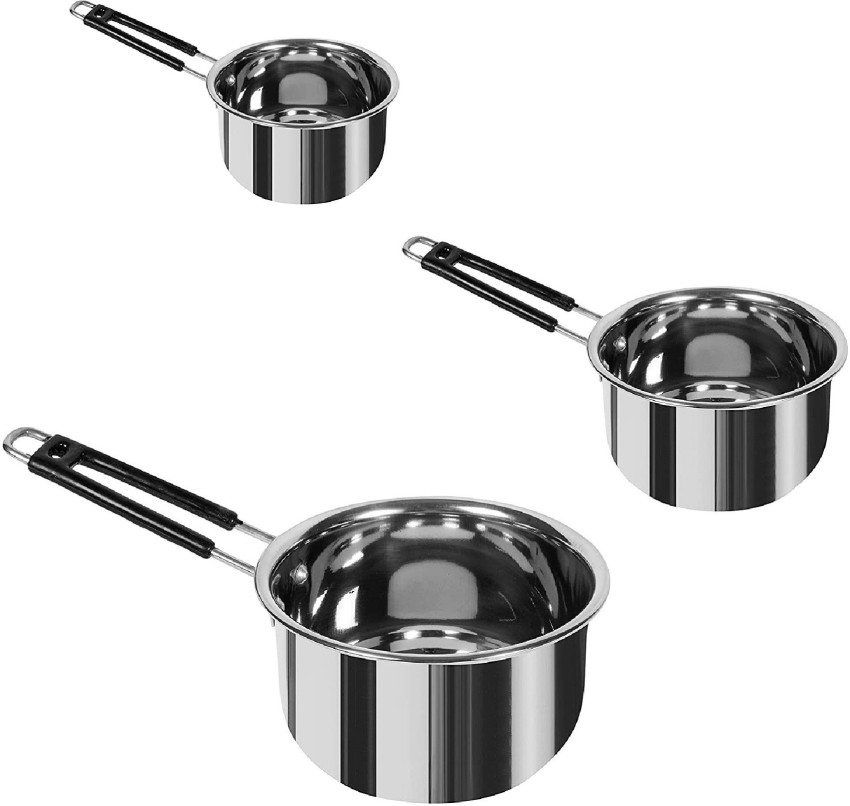 RBGIIT Pack of 3 Stainless Steel SS-11 Stainless Steel Sauce Pan