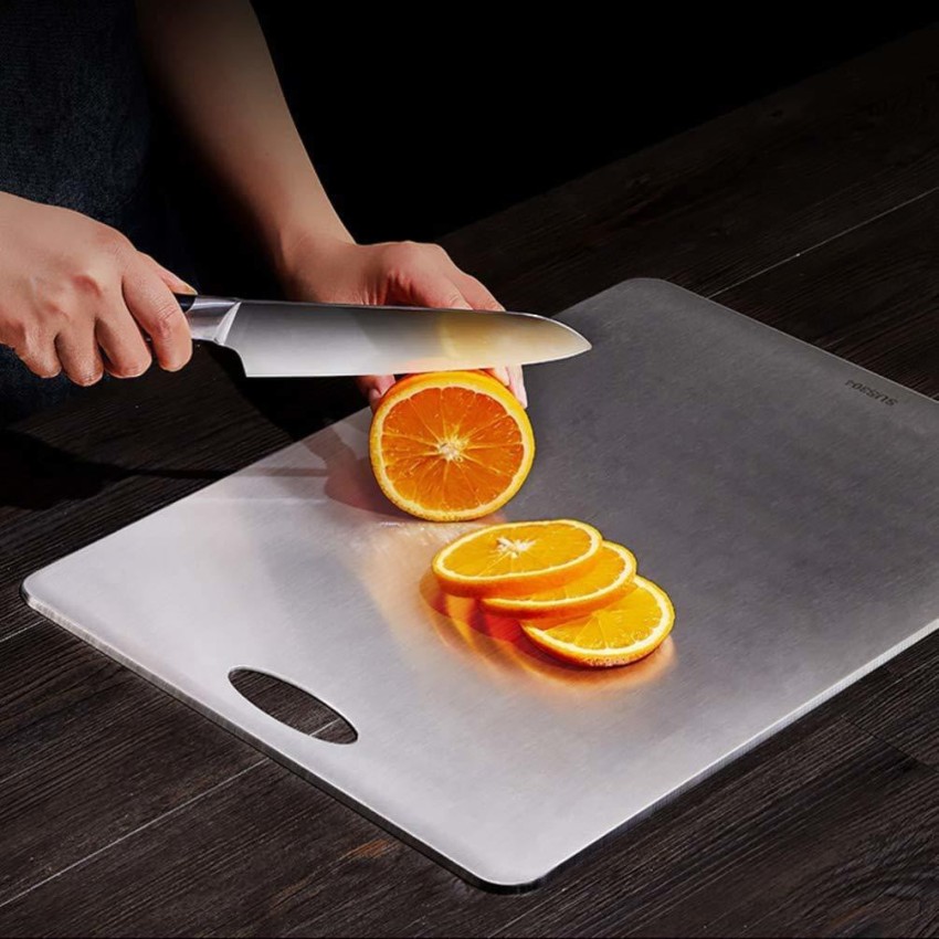 New Extra Large Stainless Steel 304 Fruit Chopping Cutting Board, Kitchen  Metal Chopping Board for Vegetables Breads and Meats, Heavy Duty Safe