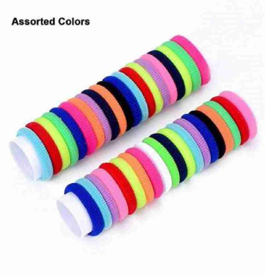 Girl's Pack of 3 Bright Colour Cube Elasticated Hair Bands