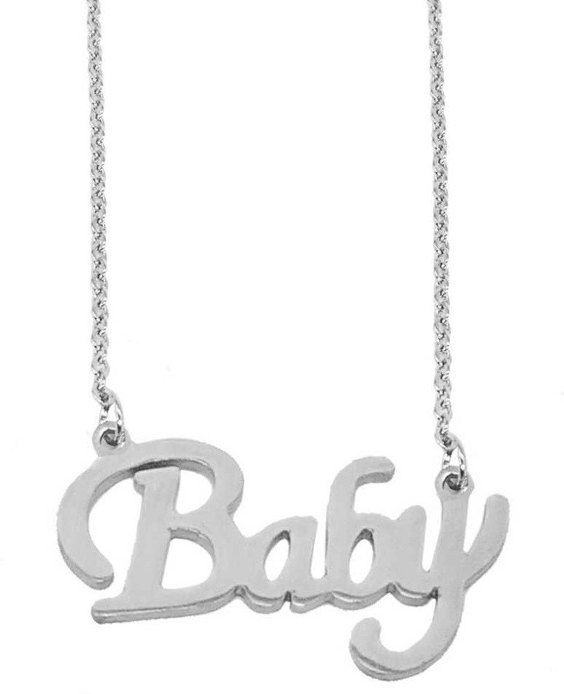 M Men Style Valentine Gift Baby Name Letter Necklace Pendant Chain for Boys And Mens Spn2021976 Titanium Sterling Silver Stainless Steel Pendant Price in India Buy M Men Style Valentine Gift