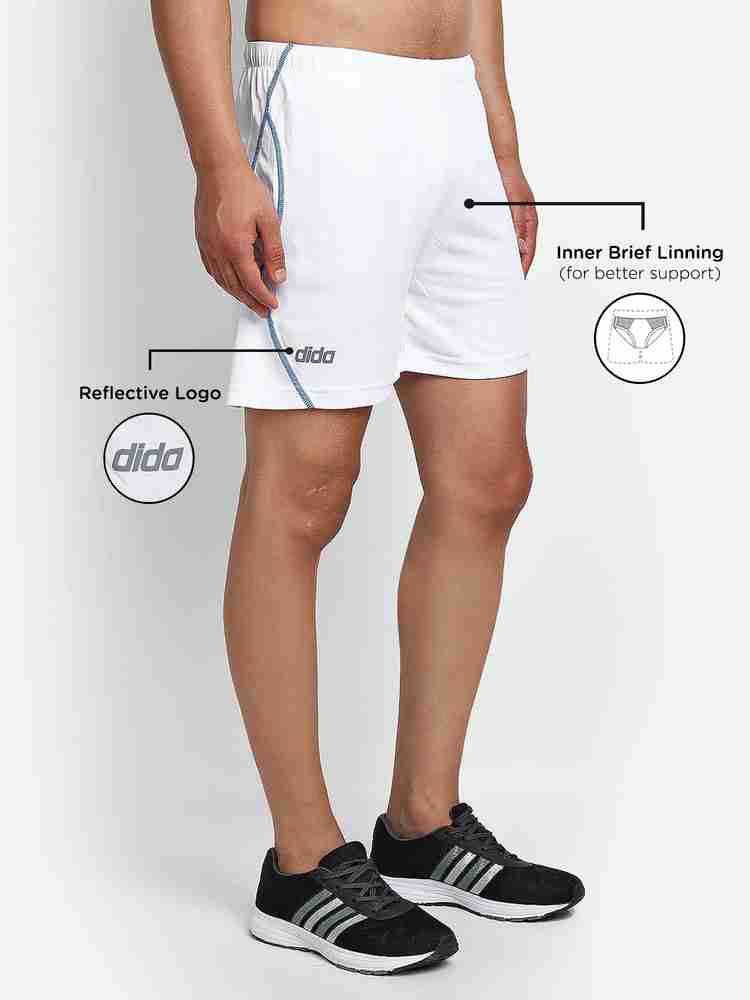 Buy WHITE DIDA Solid Men White Sports Shorts Online at Best