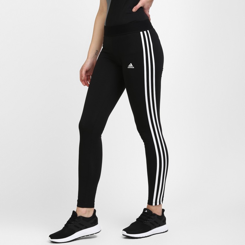 ADIDAS Striped Women Black Tights - Buy ADIDAS Striped Women Black