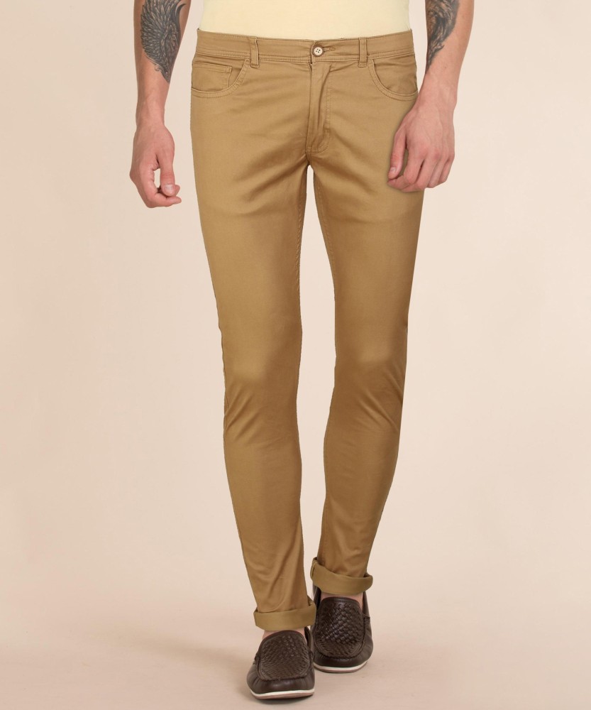 Buy Men Khaki Solid Super Slim Fit Casual Trousers Online  493366  Peter  England