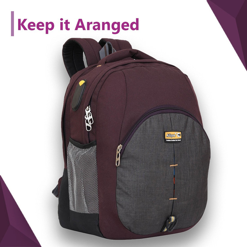 Aliya For School Collage With High Quality 3 Compartments 42 L Backpack PURPLE Price in India Flipkart