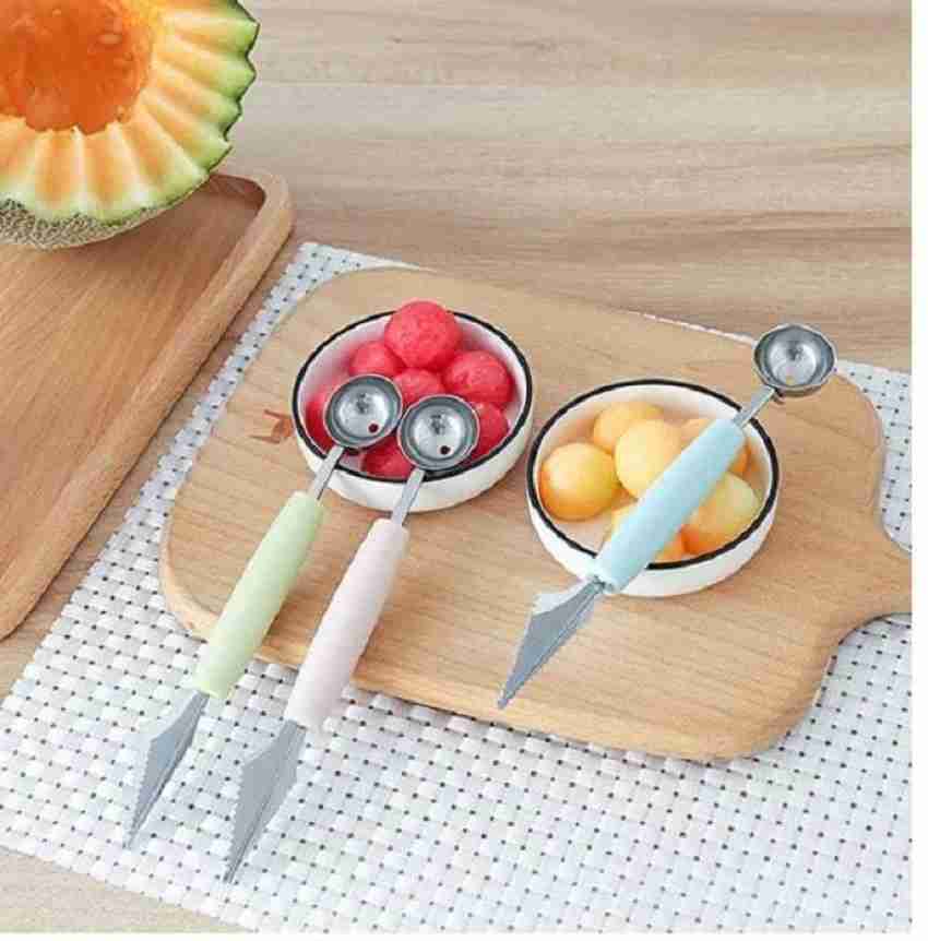 Melon Baller Scoop Cooking Scoop Stainless Steel Ice Cream Scoop Fruit  Carving Cutter Knife for DIY Cutting and Scooping Fruit Vegetable Ice Cream  