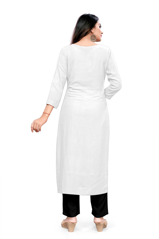 Plain white kurti flipkart hot sale