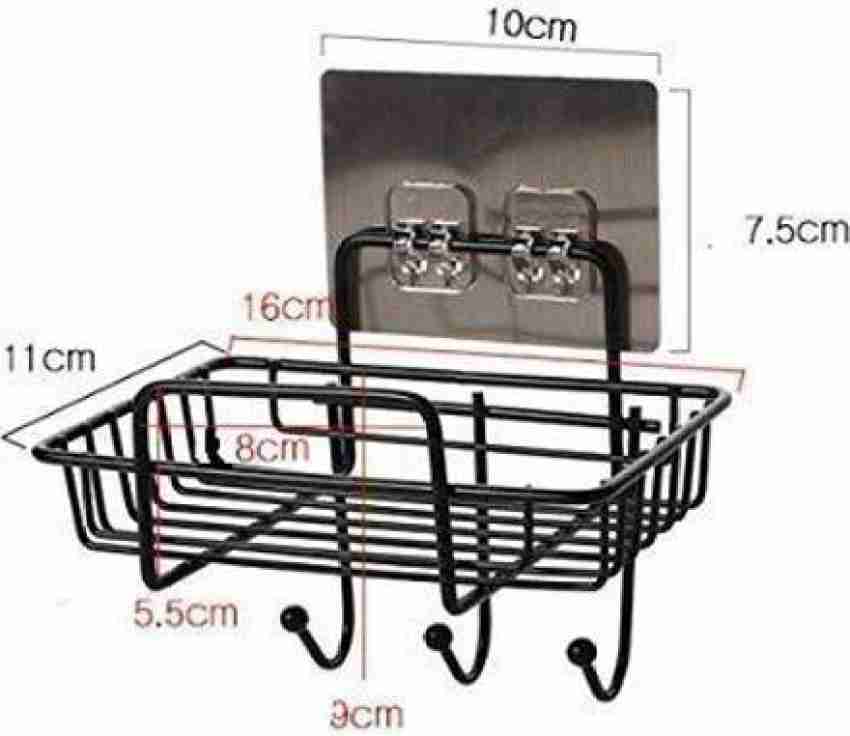 Stainless Steel Soap Dish Self Adhesive Soap Basket With Hooks