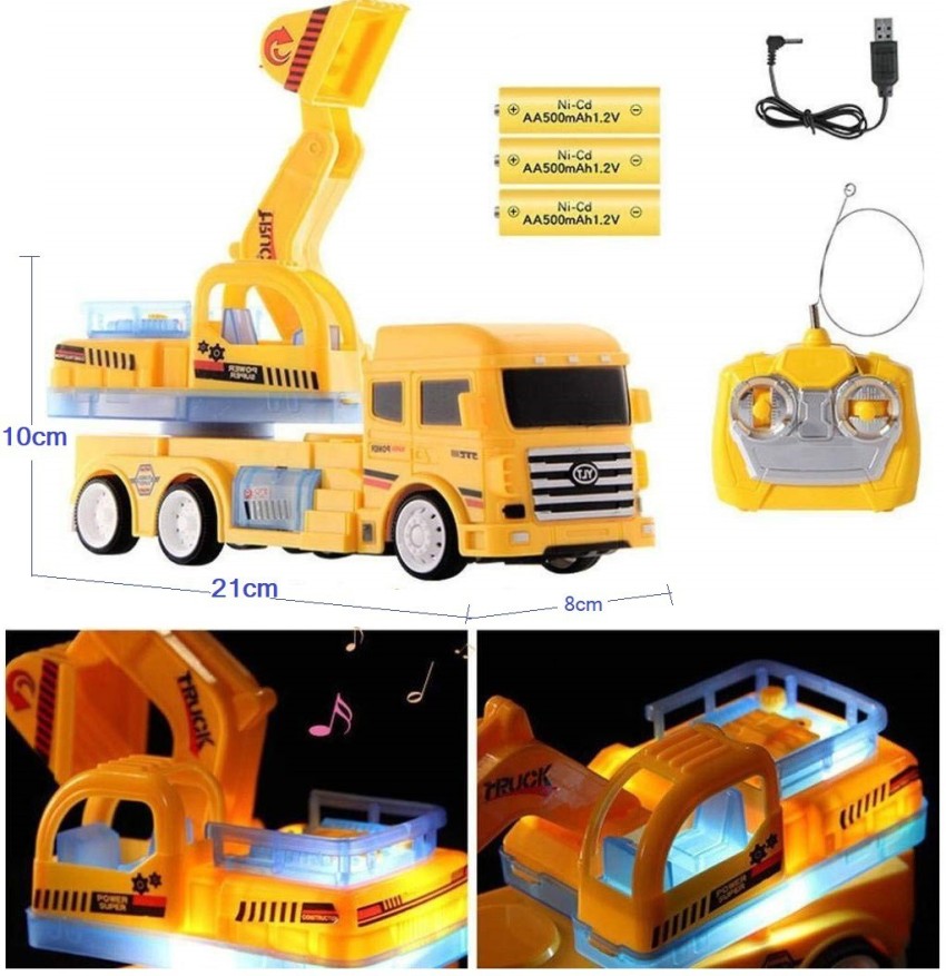 HALO NATION Remote Controlled Remote Control Construction Truck JCB  Excavator Toy Trolley / Full Functional RC Cars with6 Wheels 3D Light &  Music for Kids Boys - Full Function 2.5Ghz 5 Channel