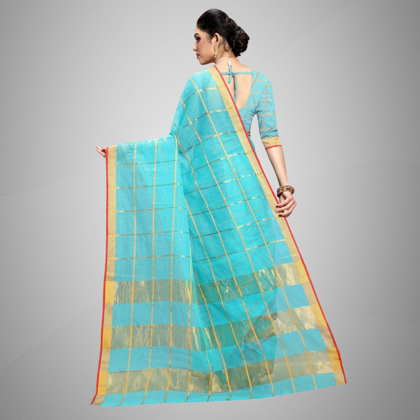 Buy Rasm PISTA GREEN KOTA CHECKS SAREE at