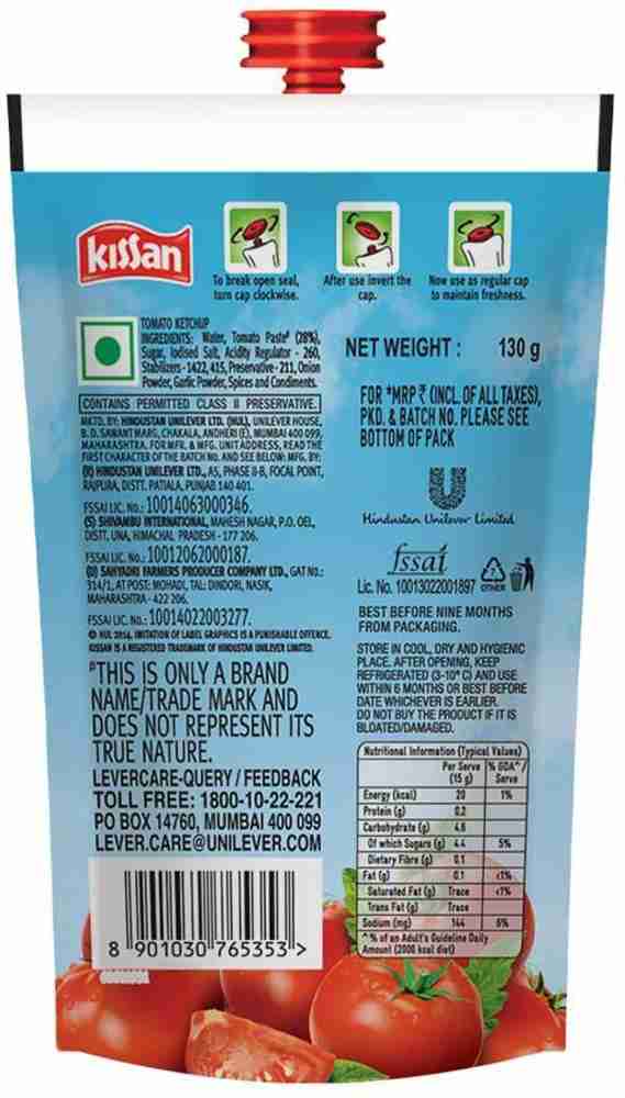 Kissan Ketchup Label