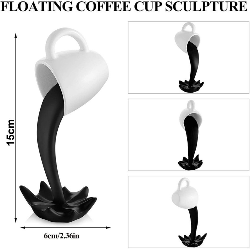 Spilled coffee Floating Coffee Cup decor, 3d printed, 3d printed
