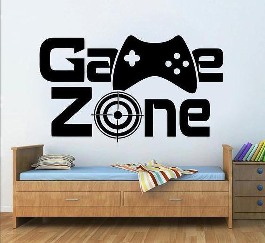 Asmi Collections 66 cm Game Zone Wall Stickers for Kids Room Self Adhesive Sticker