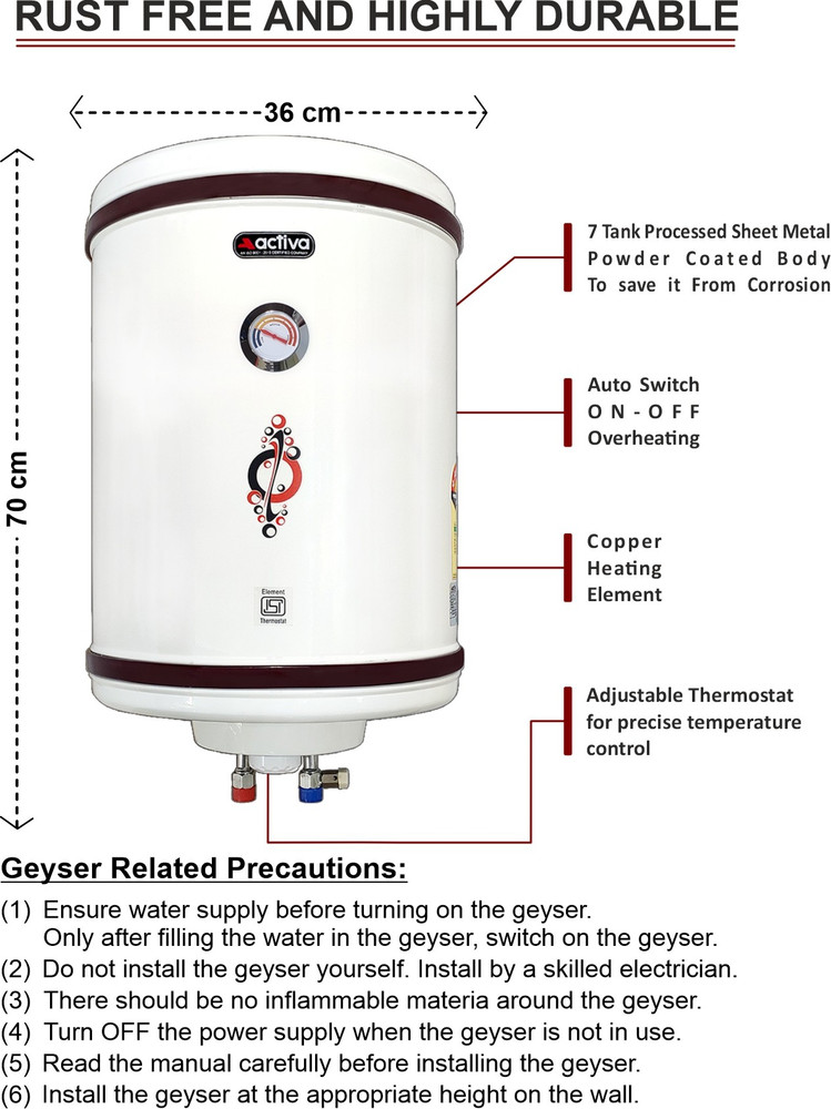 ACTIVA 50 L Storage Water Geyser (ACT_HL_50 LTR (IVORY), IVORY) Price in  India - Buy ACTIVA 50 L Storage Water Geyser (ACT_HL_50 LTR (IVORY), IVORY)  online at Flipkart.com