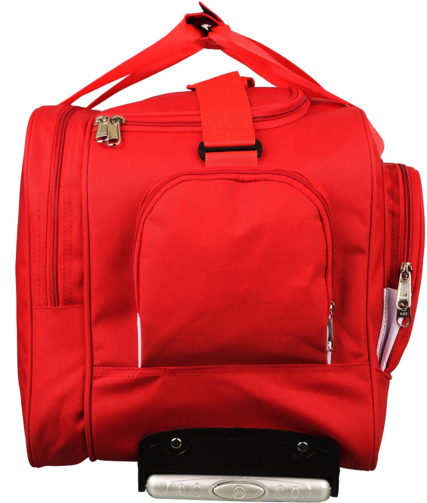 Smartlook (Expandable) Duffel and luggage bag and travel bag-65L Duffel  With Wheels (Strolley) RED - Price in India