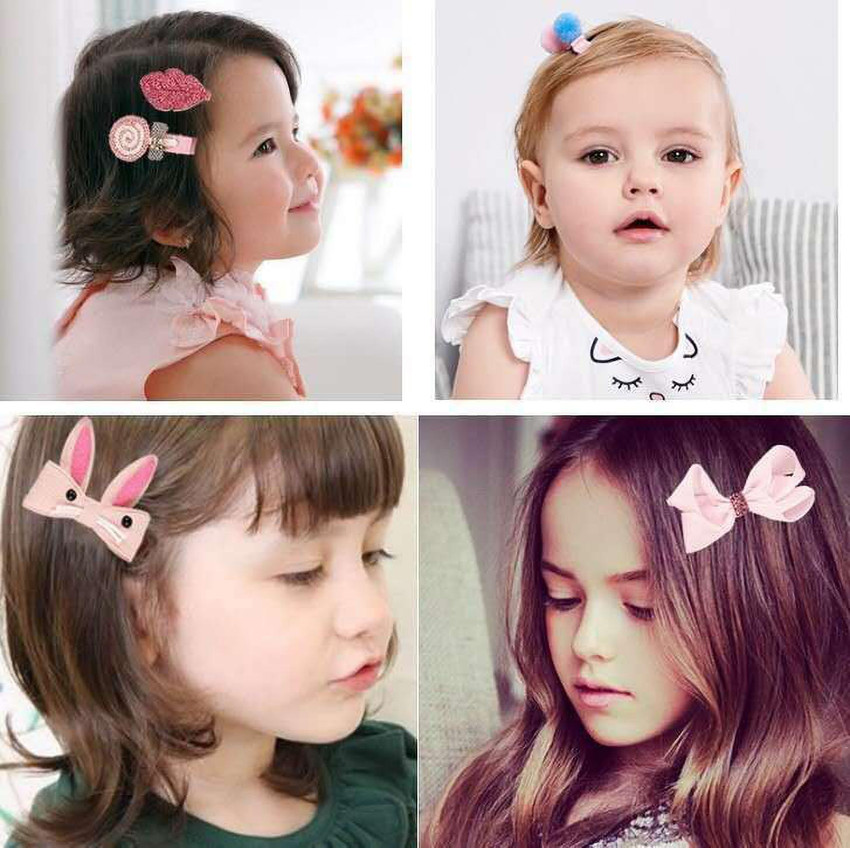 TRY 18 PCS BABY GIRL CLIPS SET CUTE GIFT BOX Hair Accessory Set