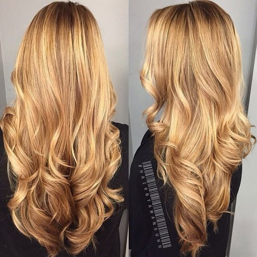 Woman in 2025 gold hair mist