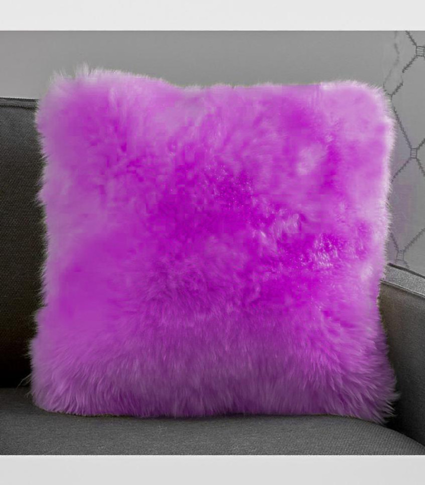 Wondershala fur purple square pillow Microfibre Polyester Fibre
