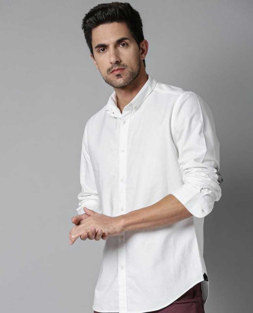 INDAN BASCS Men Solid Casual White Shirt - Buy INDAN BASCS Men Solid Casual  White Shirt Online at Best Prices in India