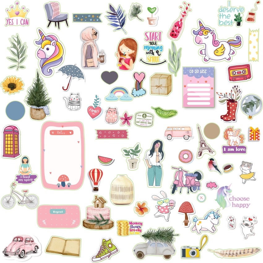 Stickers Pack morning Painting, 10 LARGE STICKERS for Bullet Journal,  Scrapbooking, Cardmaking, Art Journal 