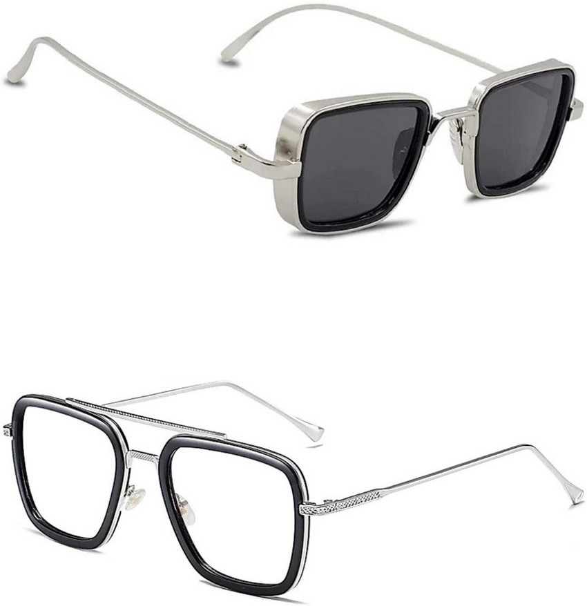 Buy maxx rocks Retro Square Sunglasses Clear Black For Boys