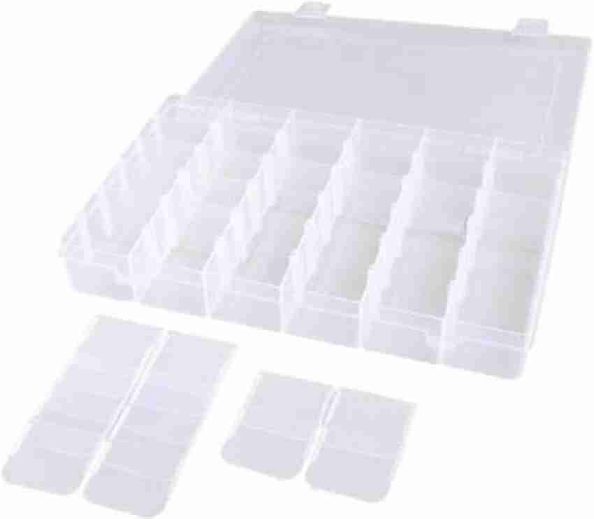 Plastic Grid Storage Box 36 Grids Clear Storage Transparent Container  Compartment Box with Adjustable Dividers 