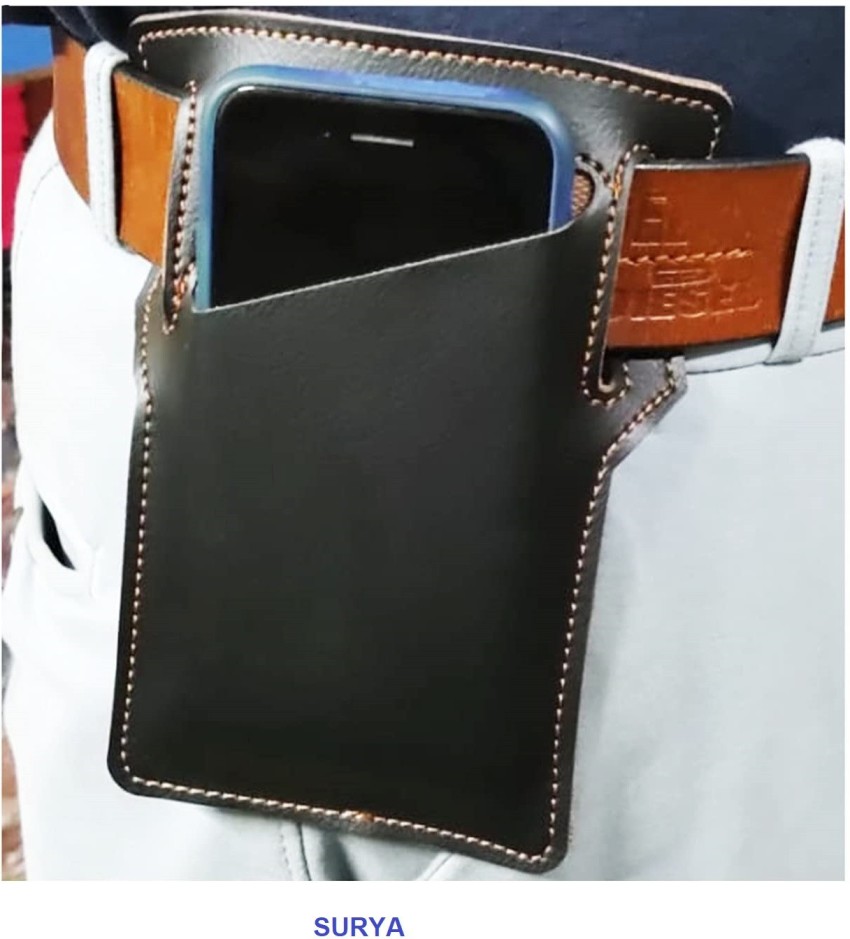 Retro Genuine Leather Waist Bag Cell Phone Holster Case Pouch Belt
