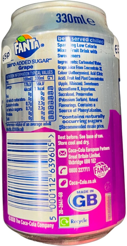 Fanta Grape Nutrition Facts