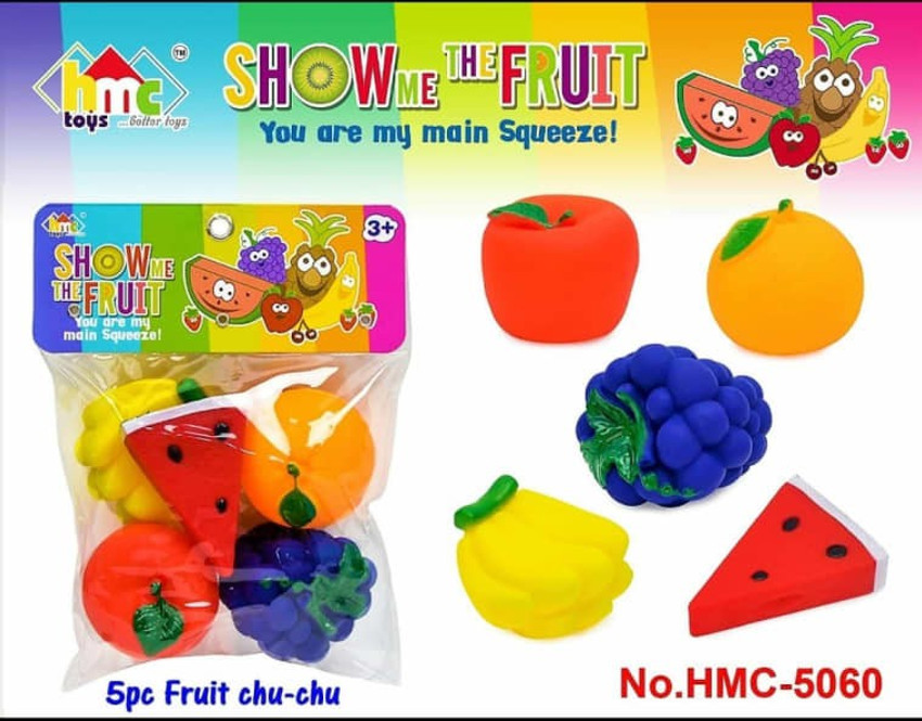 SANJARY Colorful Fruit Choo Choo Squeegee Bath Toy for Kids