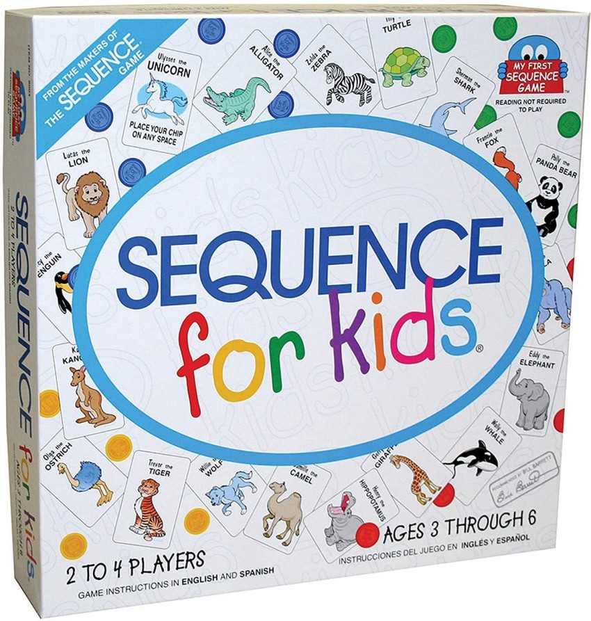 charcoale Sequence for Kids Strategy Game A Sequence Game JUST for Kids!  -Multicolor Board Game Accessories Board Game - Sequence for Kids Strategy  Game A Sequence Game JUST for Kids! -Multicolor .