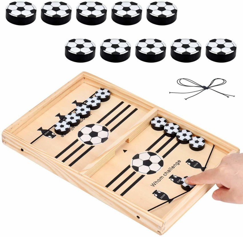 Sling Puck Game and Chess Game,Fast Sling Puck Game,Wooden Board Game for  Kids and Family,Sling Puck Winner Board Games for Family, Birthday Gift 