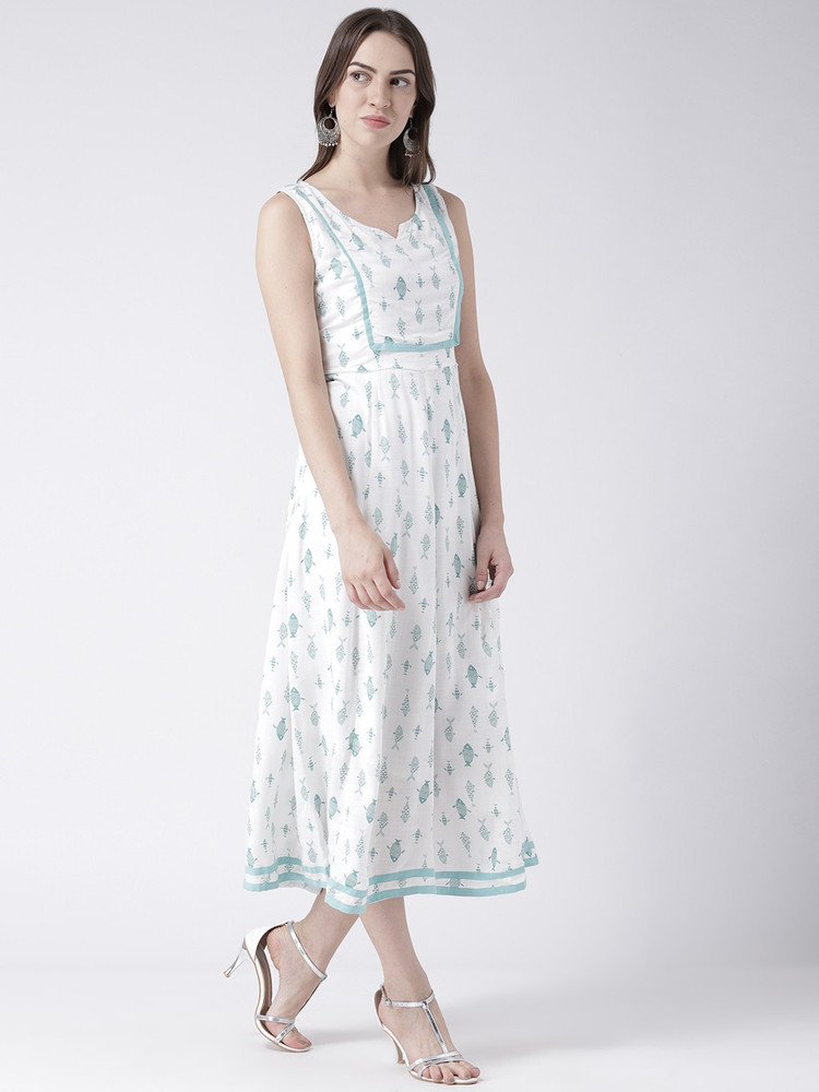 FUSION BEATS Women Ethnic Dress White Dress Buy FUSION BEATS