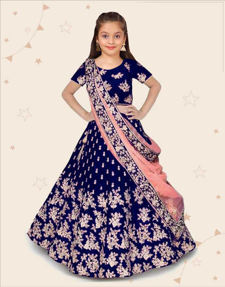 Kidotsav Girls Lehenga Choli Ethnic Wear Embroidered Ghagra Choli
