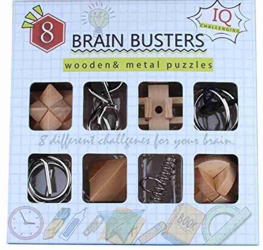 azhari Wooden and Metal Puzzles Brain Teasers Set of 8, Mind