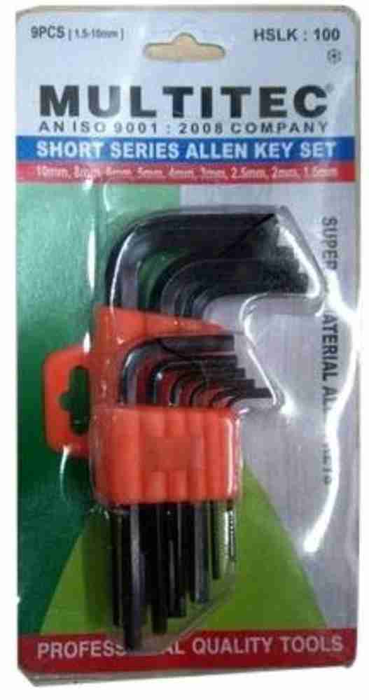 Multitec HSLK 100 Short Series 1.5 mm 10 mm Allen Key Set Price in India Buy Multitec HSLK 100 Short Series 1.5 mm 10 mm Allen Key Set online at Flipkart